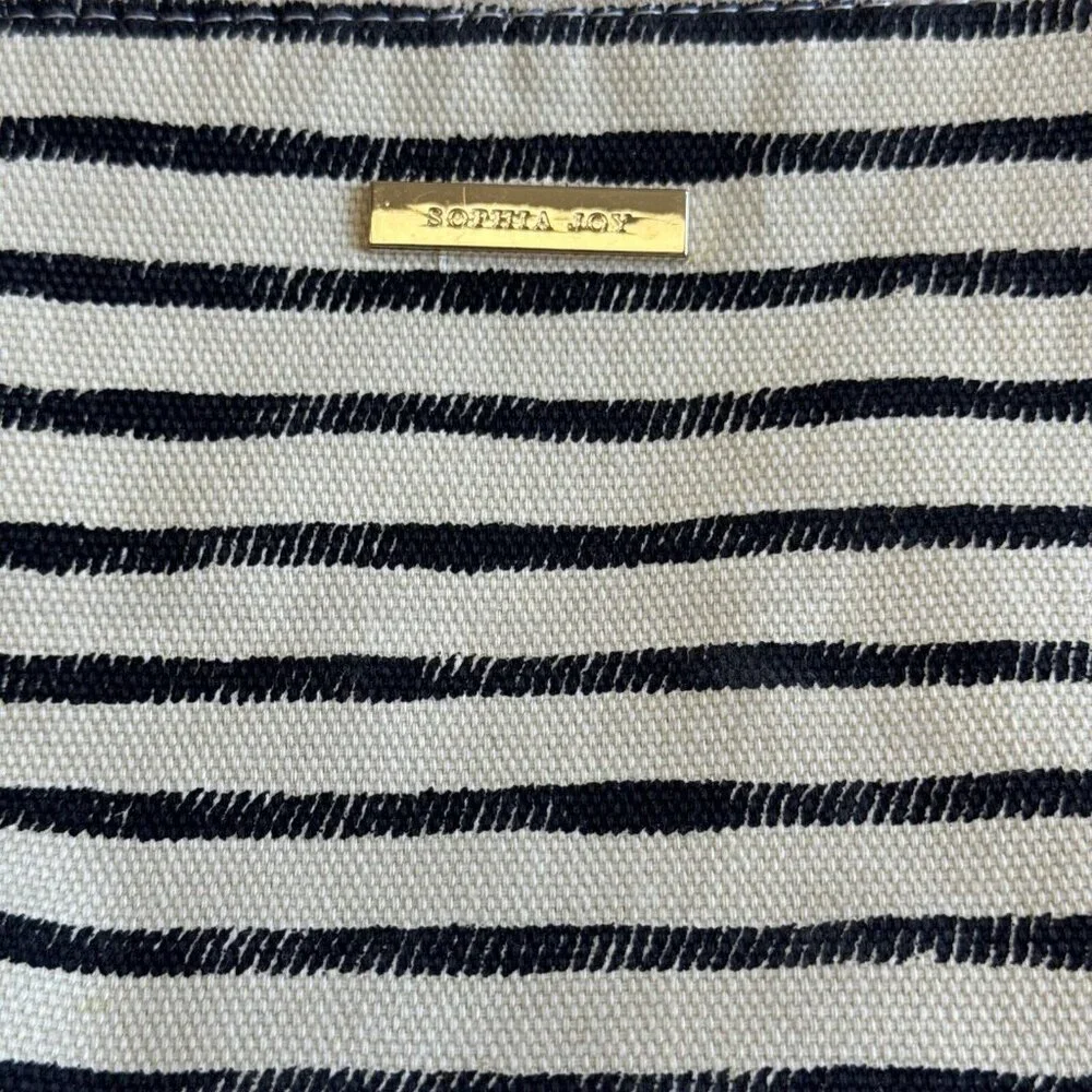 SOPHIA JOY Makeup Cosmetic Zipper Bag Stripes Travel Purse Organizer‎